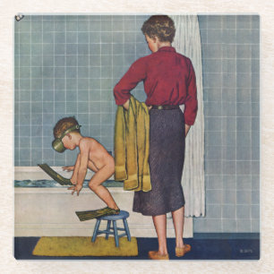Tauchen in der Wanne Glasuntersetzer