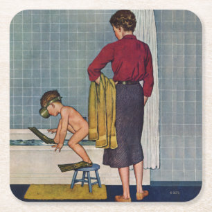 Tauchen in der Wanne Rechteckiger Pappuntersetzer