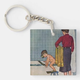 Tauchen in der Wanne Schlüsselanhänger