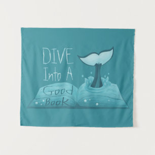 Tauchen in ein gutes Buch Wandteppich