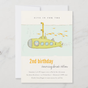 Tauchen in Unterseeboot jedes Alter Geburtstag Ein Dankeskarte