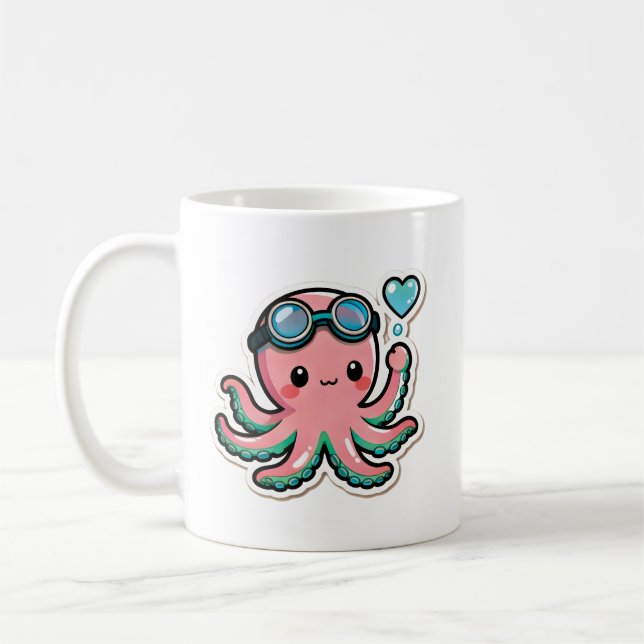 Tauchen Kawaii  Kaffeetasse (Links)