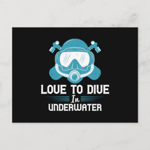 Tauchen - Liebe zum Tauchen unter Wasser Postkarte