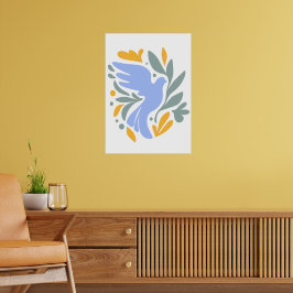 Tauchen mit Blume im Volksstil | Moderne Formen Poster