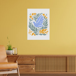 Tauchen mit Blume im Volksstil | Moderne Formen Poster