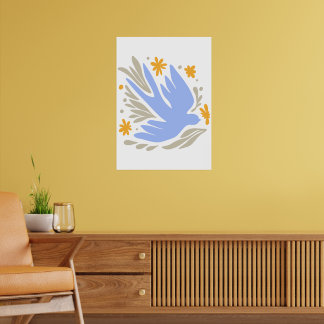 Tauchen mit Blume im Volksstil | Moderne Formen Poster