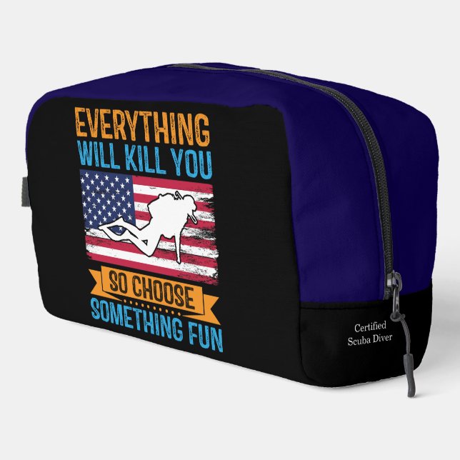 Tauchen mit freudigem Geist tief Waschbeutel (Rechte Ecke)