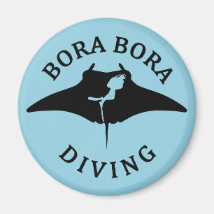 Tauchen mit Manta-Rays in Bora Bora Magnet
