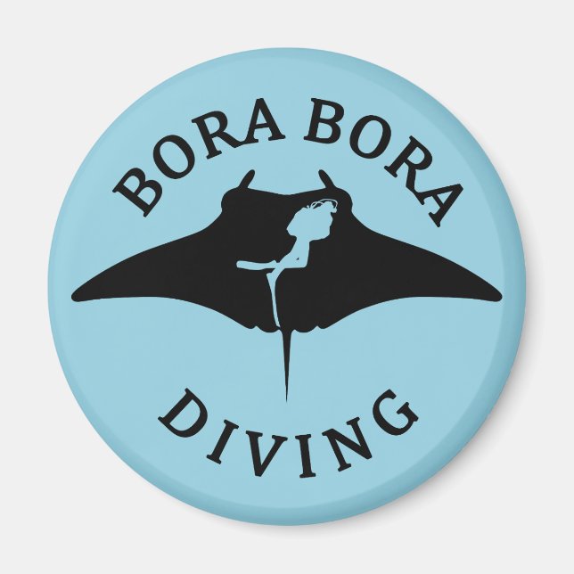Tauchen mit Manta-Rays in Bora Bora Magnet (Vorne)