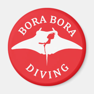 Tauchen mit Manta-Rays in Bora Bora Magnet