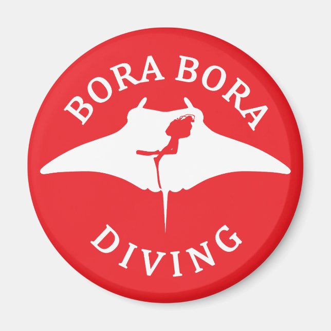 Tauchen mit Manta-Rays in Bora Bora Magnet (Vorne)