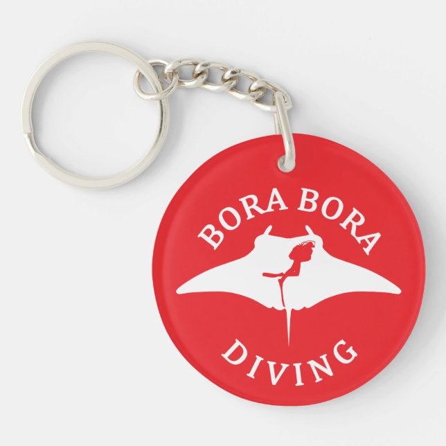 Tauchen mit Manta-Rays in Bora Bora Schlüsselanhänger (Vorderseite)