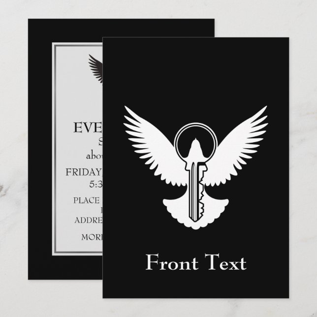 Tauchen mit Schlüssel Einladung (Vorne/Hinten)