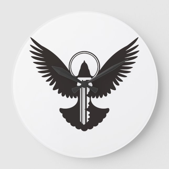 Tauchen mit Schlüssel Große Wanduhr (Vorderseite)