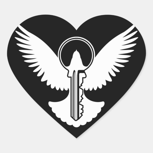 Tauchen mit Schlüssel Herz-Aufkleber (Vorderseite)