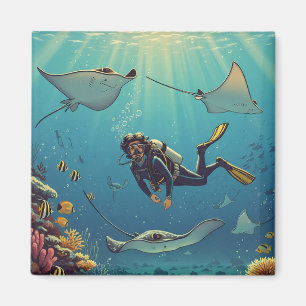 Tauchen mit Stingrochen Magnet