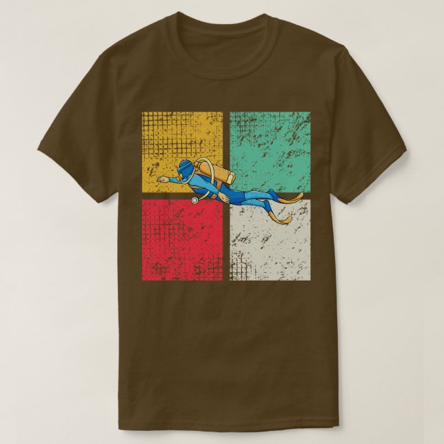 Tauchen Retro T-Shirt (Design vorne)