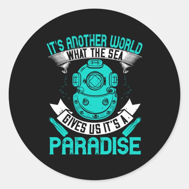 Tauchen - runder aufkleber (Vorderseite)