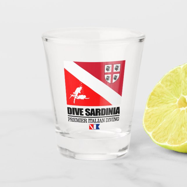 Tauchen Sardinien (sq) Schnapsglas (Vorderseite)