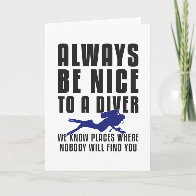 Tauchen Scuba Diving Diver Funny Geschenk Idee Karte (Vorderseite)