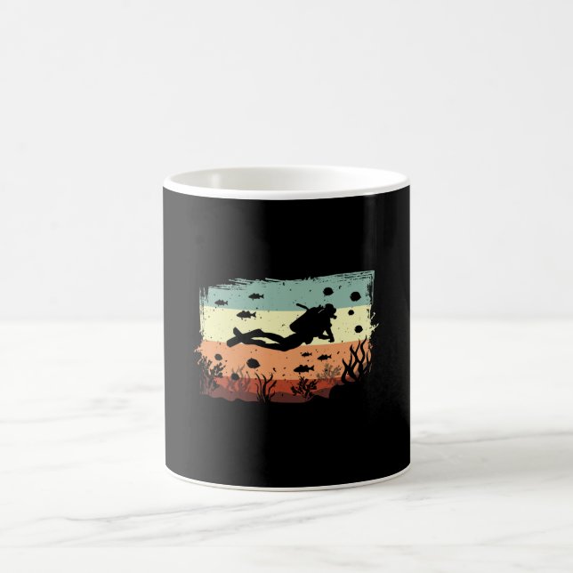 Tauchen Scuba Diving Retro Funny Geschenk Idee Kaffeetasse (Mittel)