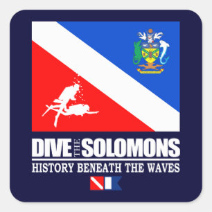 Tauchen Sie die Solomonen Quadratischer Aufkleber