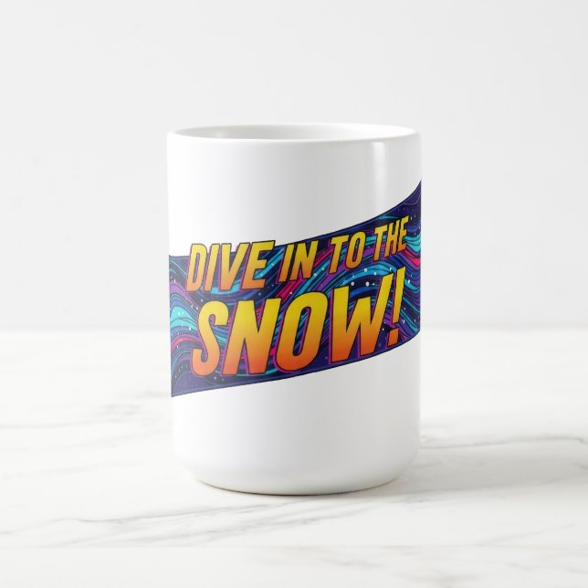 Tauchen Sie ein in das Schneesnowboard Kaffeetasse (Mittel)