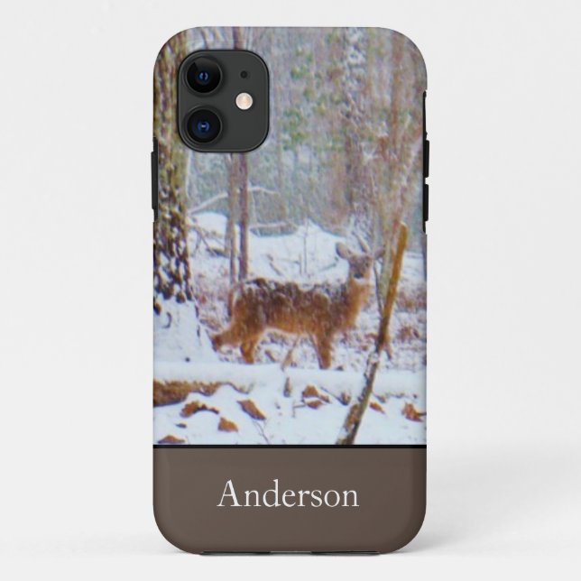 Tauchen Sie ein in den Schnee, Hirsch im Arrowhad- Case-Mate iPhone Hülle (Rückseite)