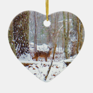 Tauchen Sie ein in den Schnee, Hirsch im Arrowhad- Keramikornament