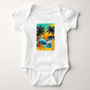 Tauchen Sie ein in den Sommer mit lebhaften Strand Baby Strampler