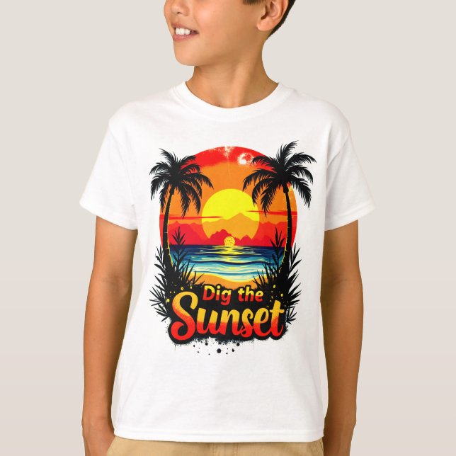 Tauchen Sie ein in den Sunset Volleyball Tee - Per (Vorderseite)