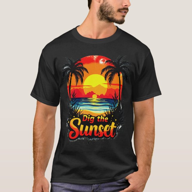 Tauchen Sie ein in den Sunset Volleyball Tee - Per (Vorderseite)