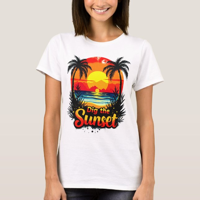 Tauchen Sie ein in den Sunset Volleyball Tee - Per (Vorderseite)
