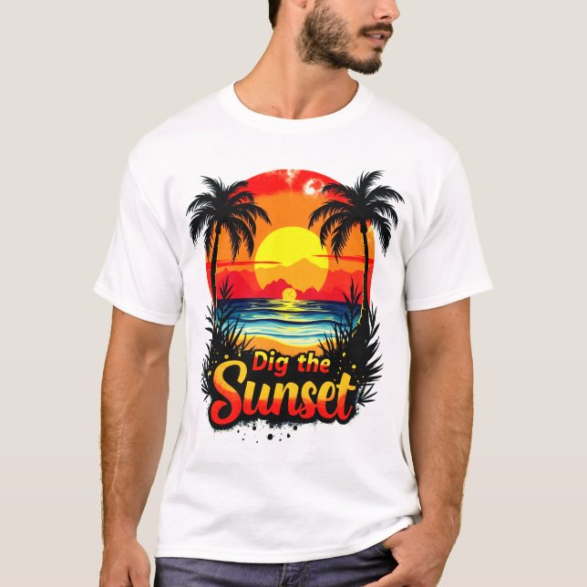 Tauchen Sie ein in den Sunset Volleyball Tee - Per (Vorderseite)