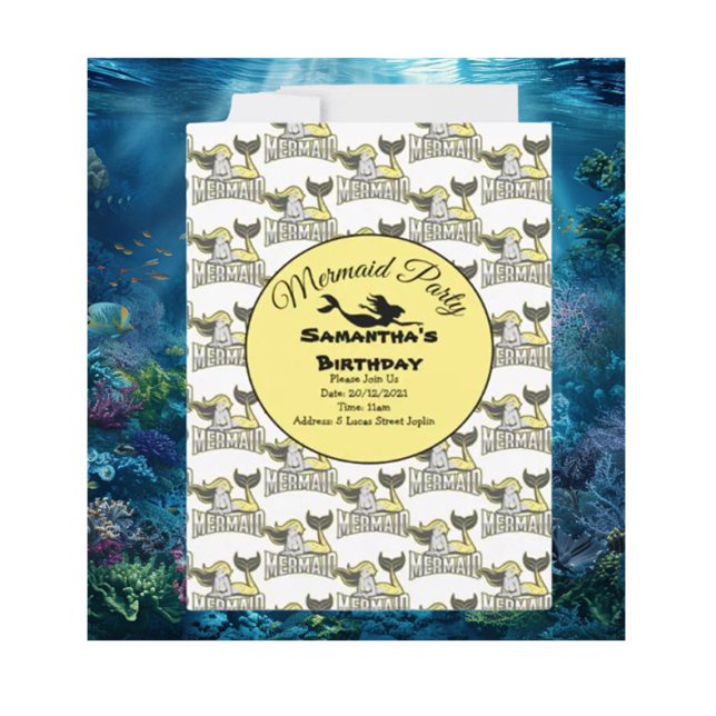 Tauchen Sie ein in eine magische Meerjungfrau-Part Einladung (Dive into a Magical Mermaid Birthday Party)