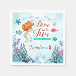 Tauchen Sie ein in fünf Orange Meerjungfrauen 5. G Serviette