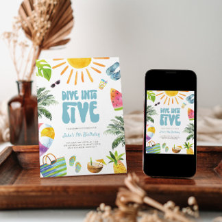 Tauchen Sie ein in fünf Retro-Geburtstagsfeiern Einladung