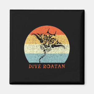 Tauchen Sie Roatan Vintage Retro Tril Stingray Url Magnet