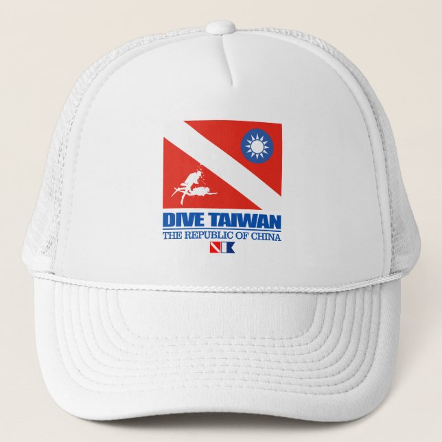 Tauchen Taiwan (sq) Truckerkappe (Vorderseite)