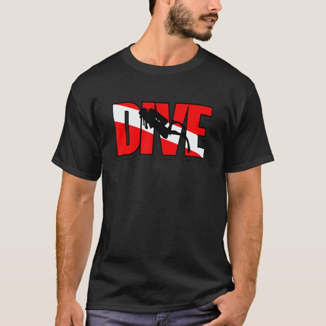 Tauchen -Tauchflagge T-Shirt (Vorderseite)