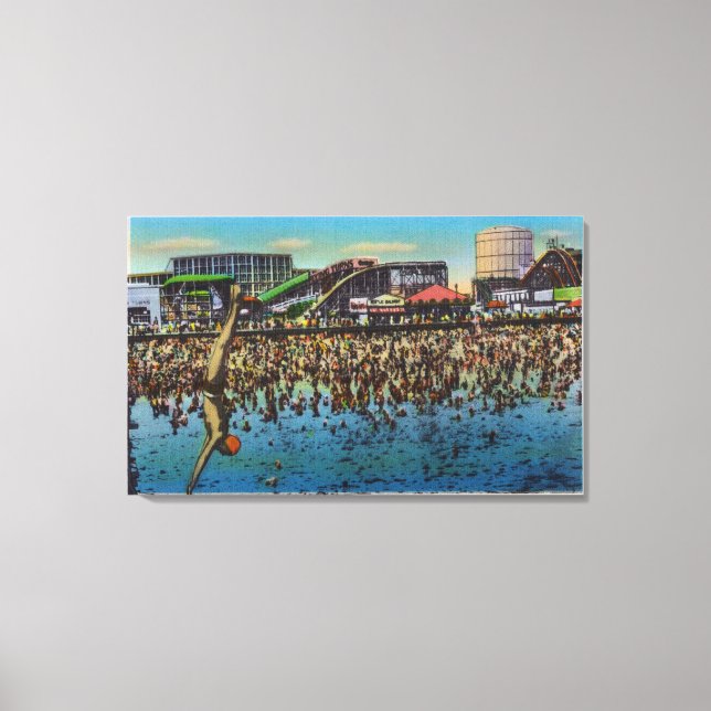 Tauchen und Tauchen im Surf Leinwanddruck (Vorderseite)