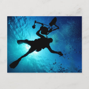 Tauchen unter Wasser Postkarte