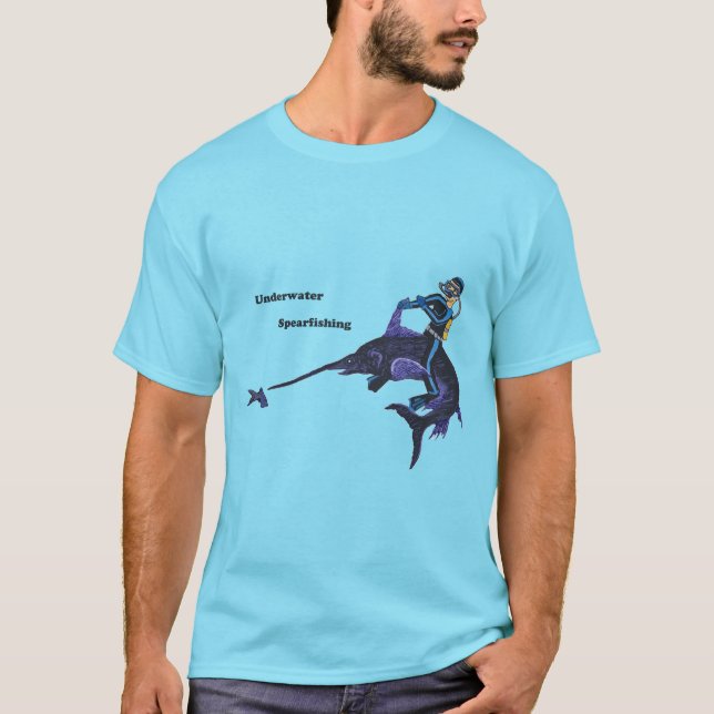 Tauchen Unterwasser-Taucher mit Schwertfisch T-Shirt (Vorderseite)