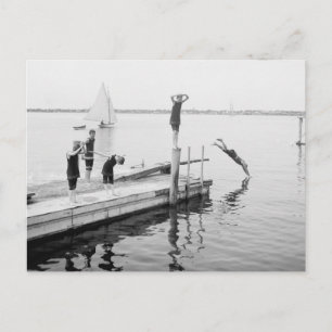 Tauchen vom Pier, 1904 Postkarte