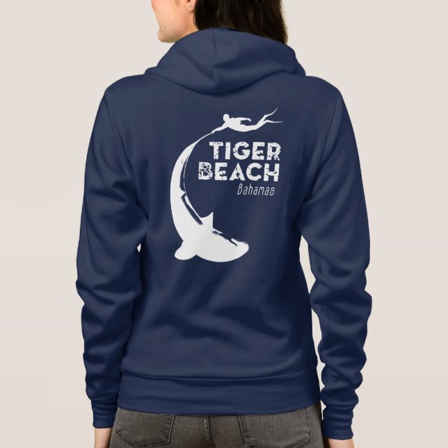 Tauchen von Haifischen am Tiger Beach Hoodie (Rückseite)