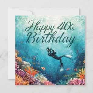 Tauchen zum 40. Geburtstag unter Wasser Karte