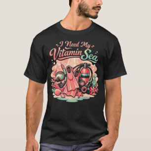 Tauchende Taucherin Mädchen Ich brauche mein Vitam T-Shirt