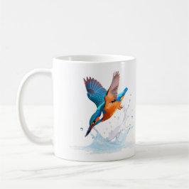 Tauchender Eisvogel Lebendige Wildlife-Kunst Kaffeetasse