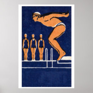 Tauchender Mann - Matchbox Druck - Ästhetische Wan Poster