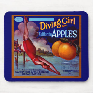 Tauchendes Mädchen Äpfel Mousepad